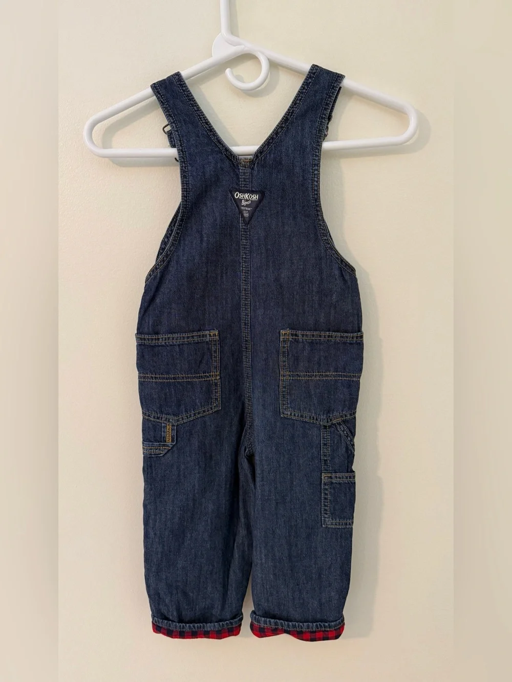 Osh Gosh B’Gosh Flannel Lined Denim Bibs Sz 3T